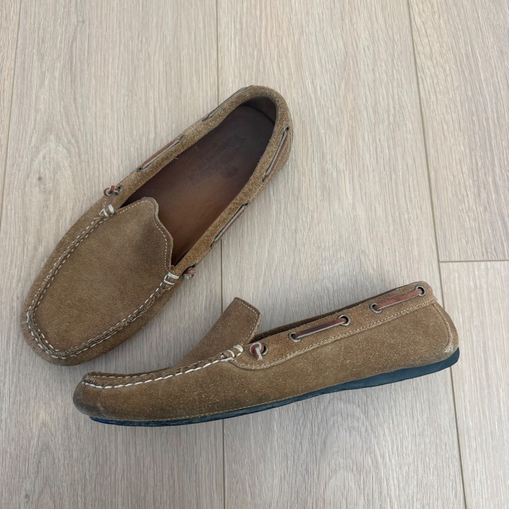 Buffalo Jackson Brown Suede Driving Loafers Mens 9 M Moc Toe Slip On Shoes